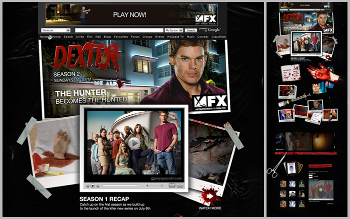 Nueva MySpace de DEXTER para FX UK